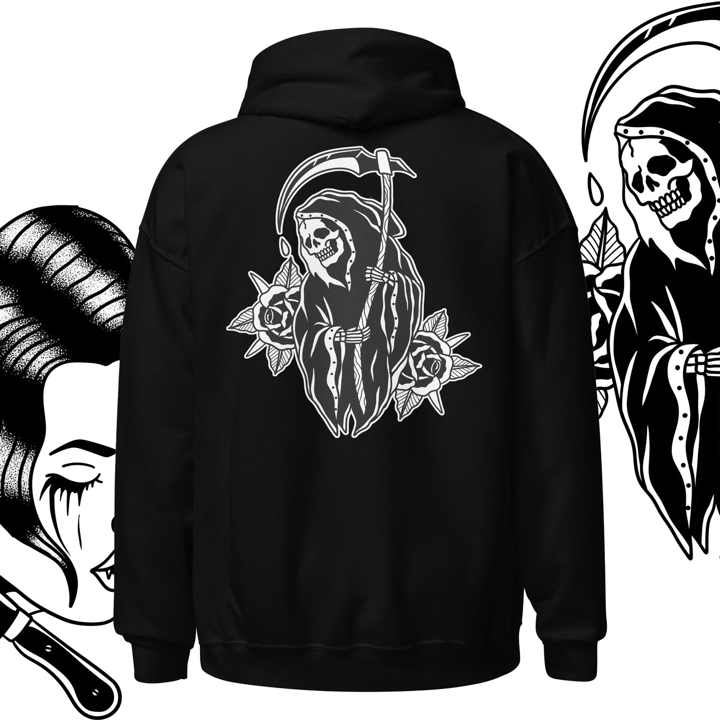 grim reaper hoodie back